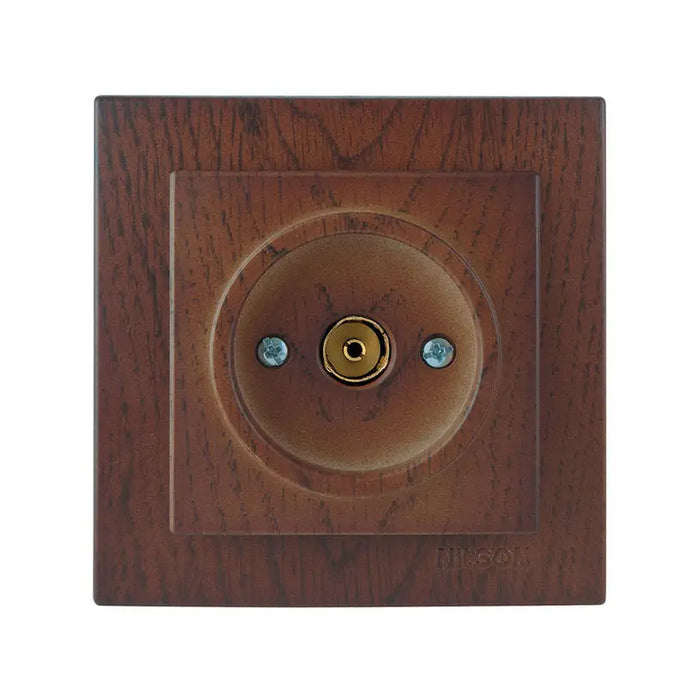SOCKET TV END WALNUT NILSON ALEGRA - Ключове и контакти<<<Електроматериали<<<Praktiker&&&Ключове и