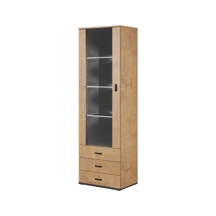SOHO 1 furniture set (RTV180 cabinet + S1 cabinet + shelves) Oak lefkas/Black - Modern wall unitsMES-NOW<<<Wall