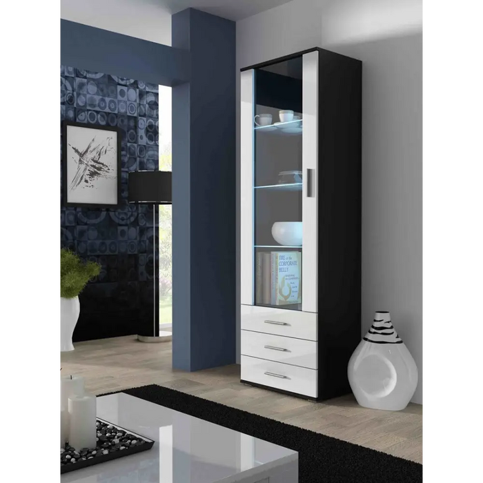 SOHO 4 set (RTV180 cabinet + 2x S1 cabinet + shelves) Black/White gloss - Modern wall unitsMES-NOW<<<Wall