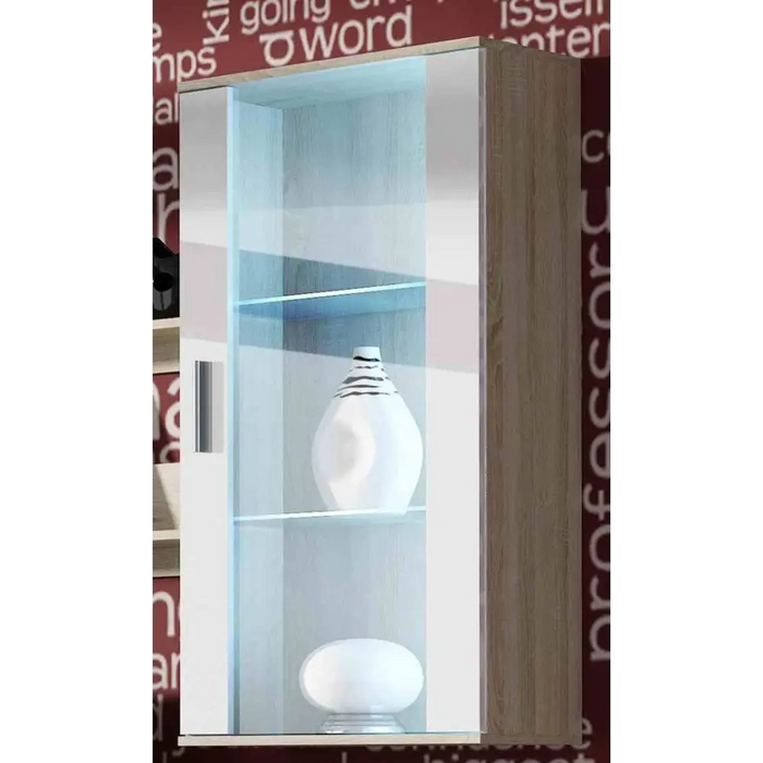 SOHO 5 set (RTV180 cabinet + wall unit + shelves) Sonoma oak / glossy white - Modern wall unitsMES-NOW<<<Wall
