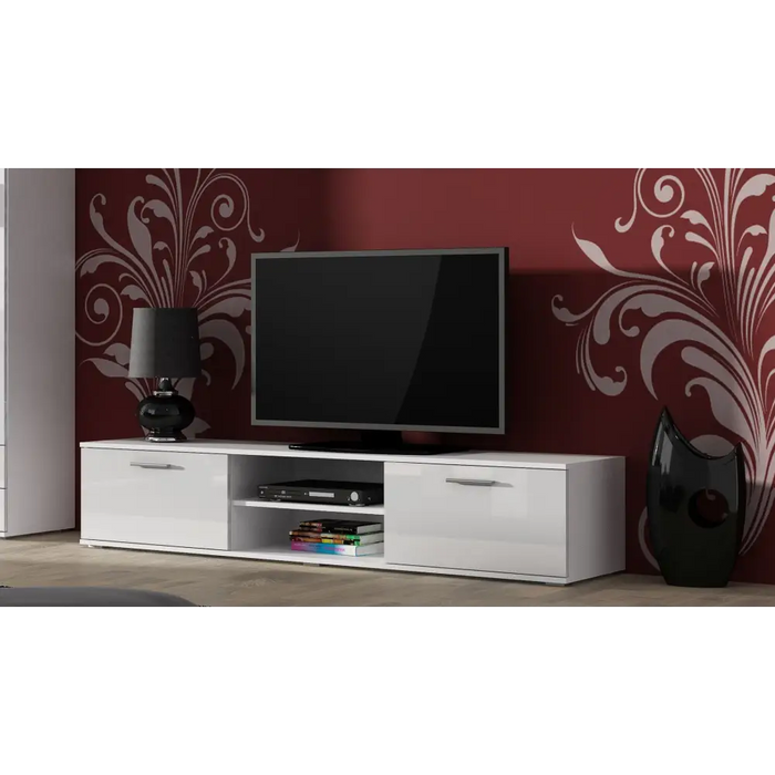 SOHO 5 set (RTV180 cabinet + Wall unit + shelves) White/White glossy - Modern wall unitsMES-NOW<<<Wall