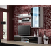 SOHO 5 set (TV180 cabinet + Wall unit + shelves) White/Black gloss - Modern wall unitsMES-NOW<<<Wall UnitsMES<<<ActionPL