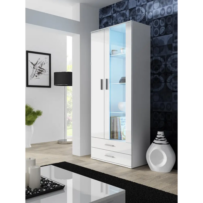 SOHO 8 set (RTV180 cabinet + S6 + shelves) White / White glossy - Modern wall unitsMES-NOW<<<Wall UnitsMES<<<ActionPL