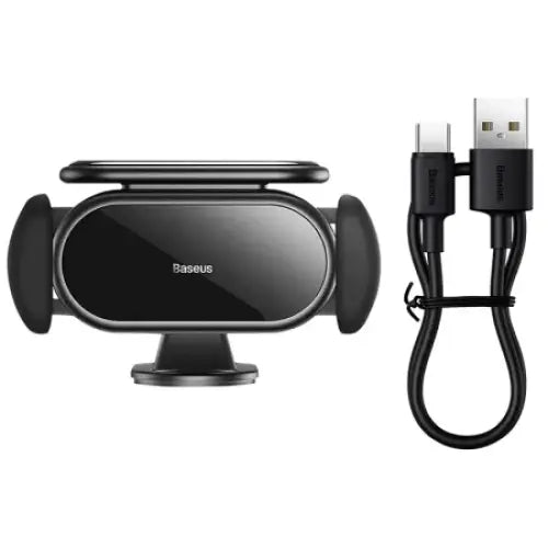 Solar Electric Car Phone Holder Baseus Steel Cannon Pro (Black) - Phone holders<<<Car accessories<<<InnproXML&&&Car