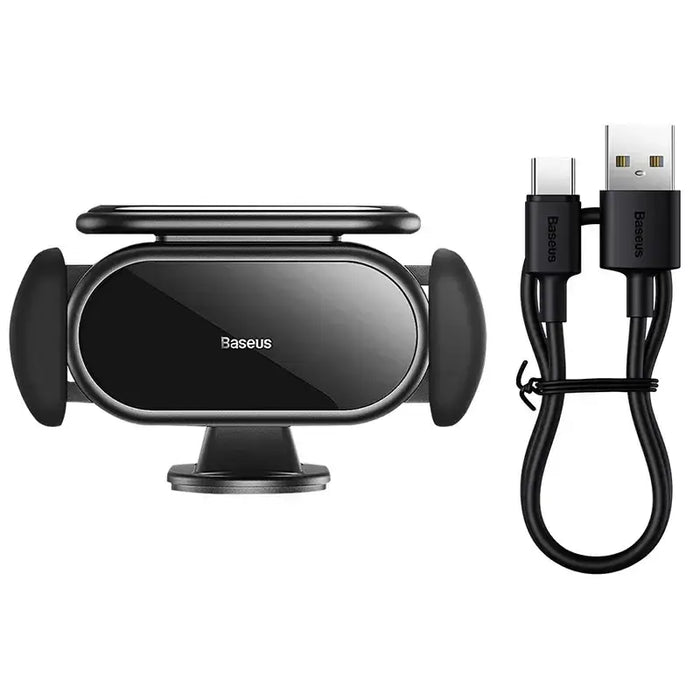 Solar Electric Car Phone Holder Baseus Steel Cannon Pro (Black) - Phone holders<<<Car accessories<<<InnproXML&&&Car