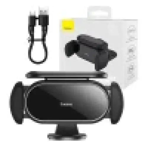 Solar Electric Car Phone Holder Baseus Steel Cannon Pro (Black) - Phone holders<<<Car accessories<<<InnproXML&&&Car