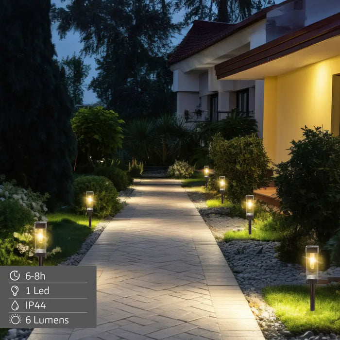 Solar lamp Aktive 6 x 55 x 6 cm (4 Units) - Декорация и Осветление<<<Дом Градина<<<BigBuy&&&Соларно