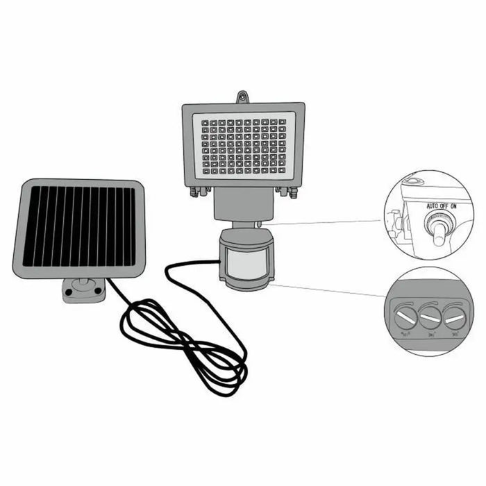 Solar-powered spotlight Galix Motion Detector Black Plastic 13,5 x 13,5 x 20 cm - Декорация и Осветление<<<Дом