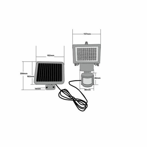 Solar-powered spotlight Galix Motion Detector Black Plastic 13,5 x 13,5 x 20 cm - Декорация и Осветление<<<Дом