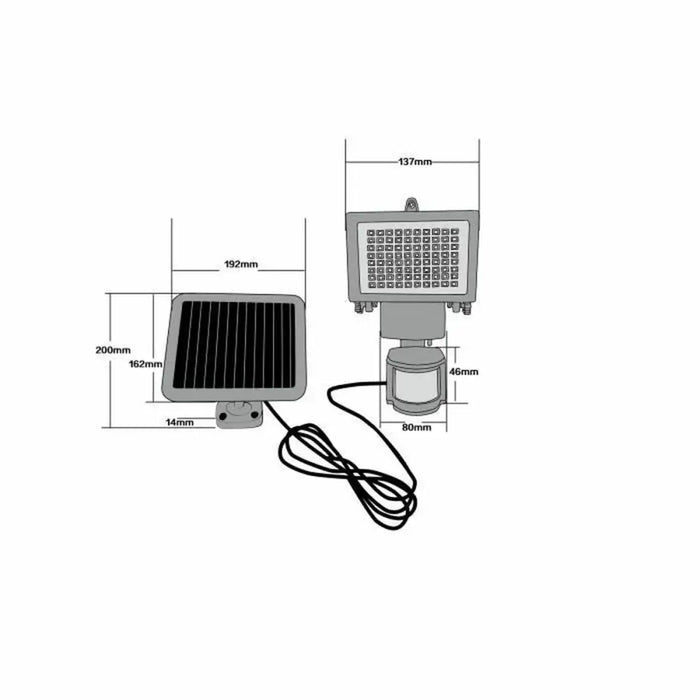 Solar-powered spotlight Galix Motion Detector Black Plastic 13,5 x 13,5 x 20 cm - Декорация и Осветление<<<Дом
