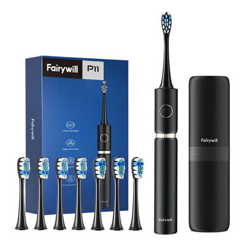 Sonic toothbrush with head set and case FairyWill FW-P11 (Black) - Sonic toothbrushes<<<Sonic toothbrushes<<<Health