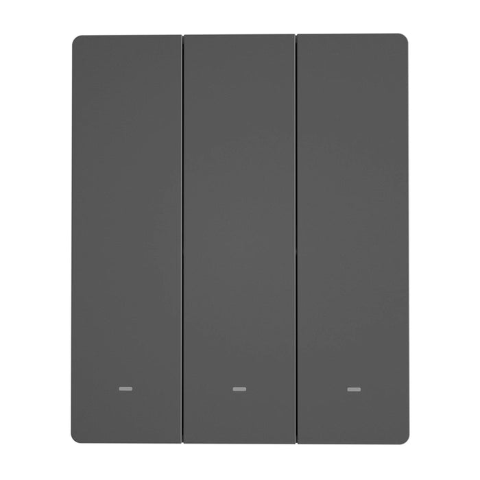 Smart WiFi wall switch SONOFF M5-3C-80 (3-channel, for frame, graphite)