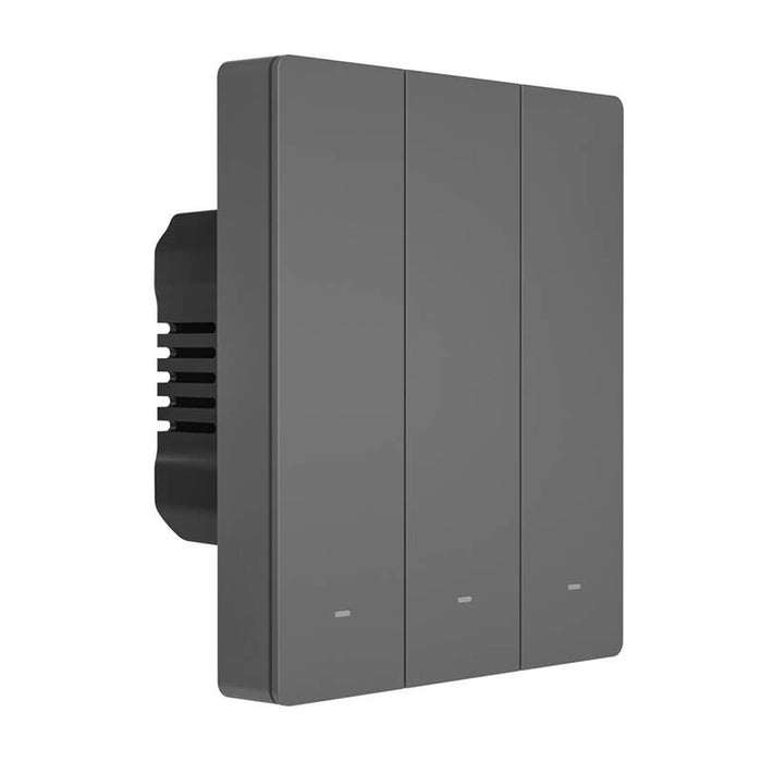 Smart WiFi wall switch SONOFF M5-3C-80 (3-channel, for frame, graphite)