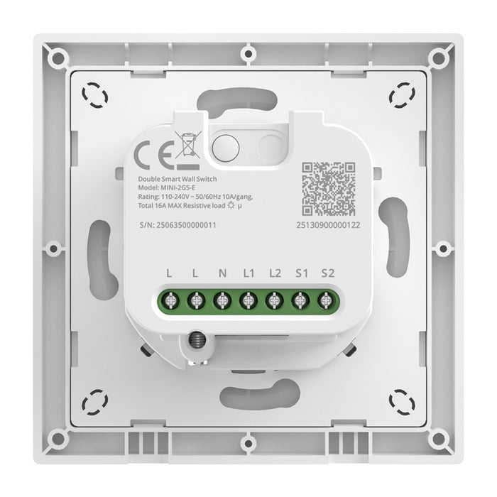 SONOFF MINI-2GS-E Matter Two-Channel Wall Switch.
