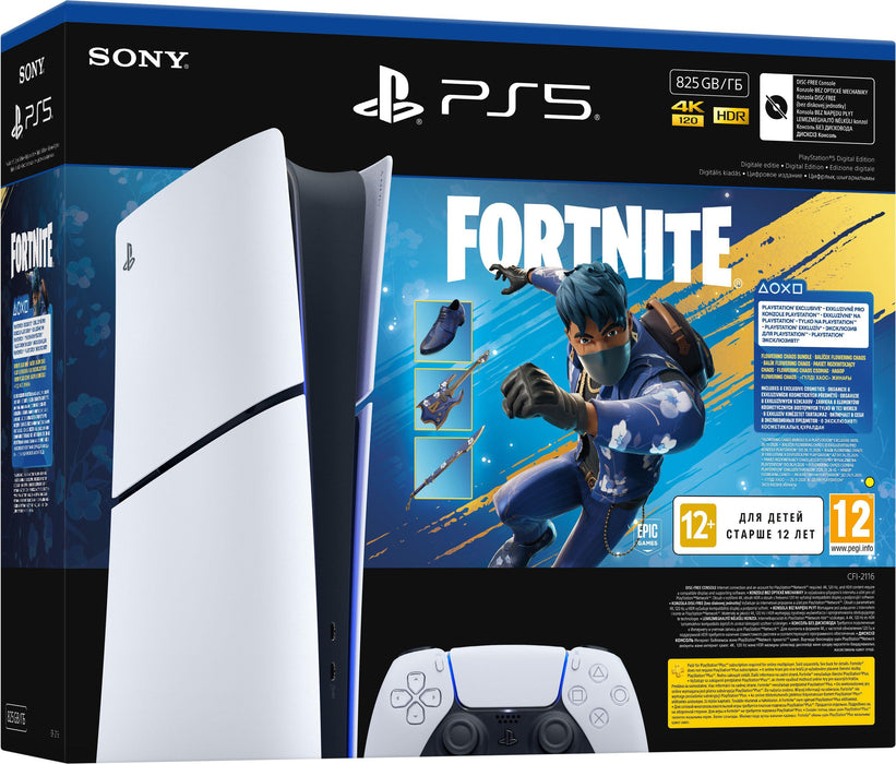 Console PlayStation 5 (Slim) - Digital Edition + Fortnite Flowering Chaos