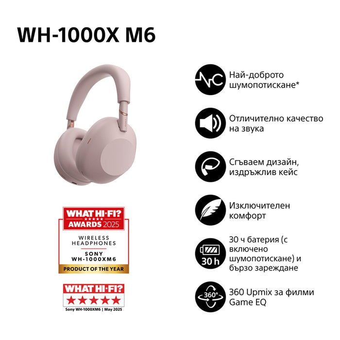 Stereo headphones SONY WH1000XM6P