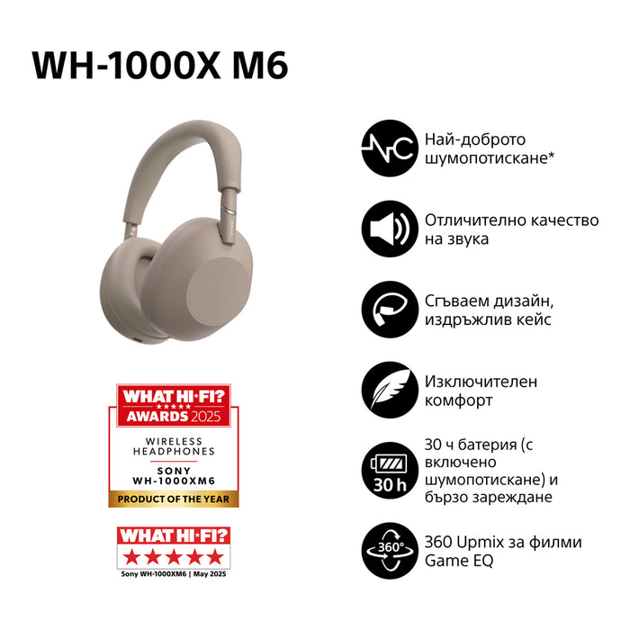 Stereo headphones SONY WH1000XM6T