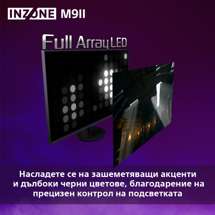 Monitor SONY INZONE M9 II SDM-27U9M2B 0.156 mm, 178°/178°, IPS, 27.0 ", 68.0 cm, 3840x2160, 160.00 Hz, HDMI, DisplayPort, BLACK