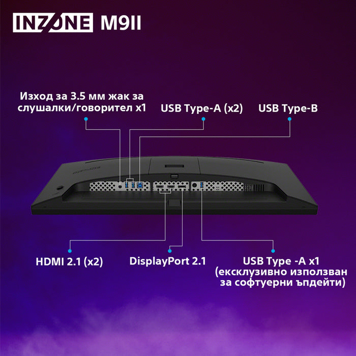 Monitor SONY INZONE M9 II SDM-27U9M2B 0.156 mm, 178°/178°, IPS, 27.0 ", 68.0 cm, 3840x2160, 160.00 Hz, HDMI, DisplayPort, BLACK