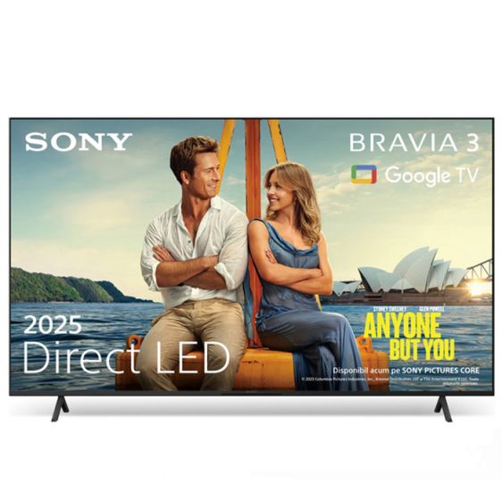 TV SONY Bravia K50S39BP.CEI, 50"(126 cm), 4K Ultra HD, HDR Processor X1, Smart TV (Google TV) 2025