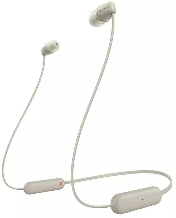 Sony WI-C100 Bluetooth Wireless In-Ear Headphones, BT 5.0, Remote Control, Beige EU