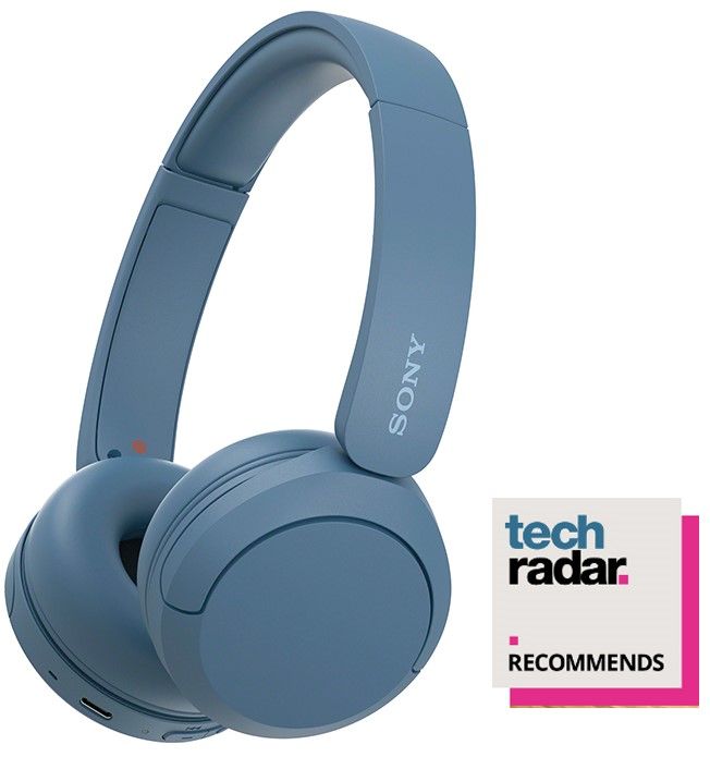 Sony WH-CH520 Bluetooth On-Ear Headphones BT 5.2, Blue EU