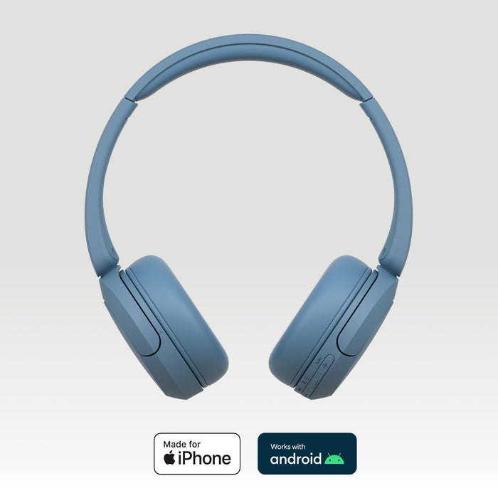 Sony WH-CH520 Bluetooth On-Ear Headphones BT 5.2, Blue EU