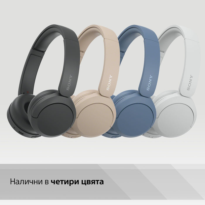 Sony WH-CH520 Bluetooth On-Ear Headphones BT 5.2, Blue EU
