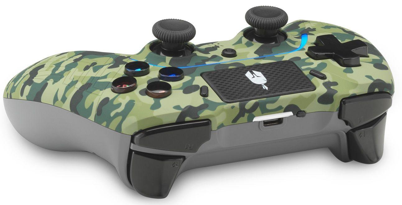 Spartan Gear Aspis 4 Wireless Gamepad, for PC and PS4, Green Camo