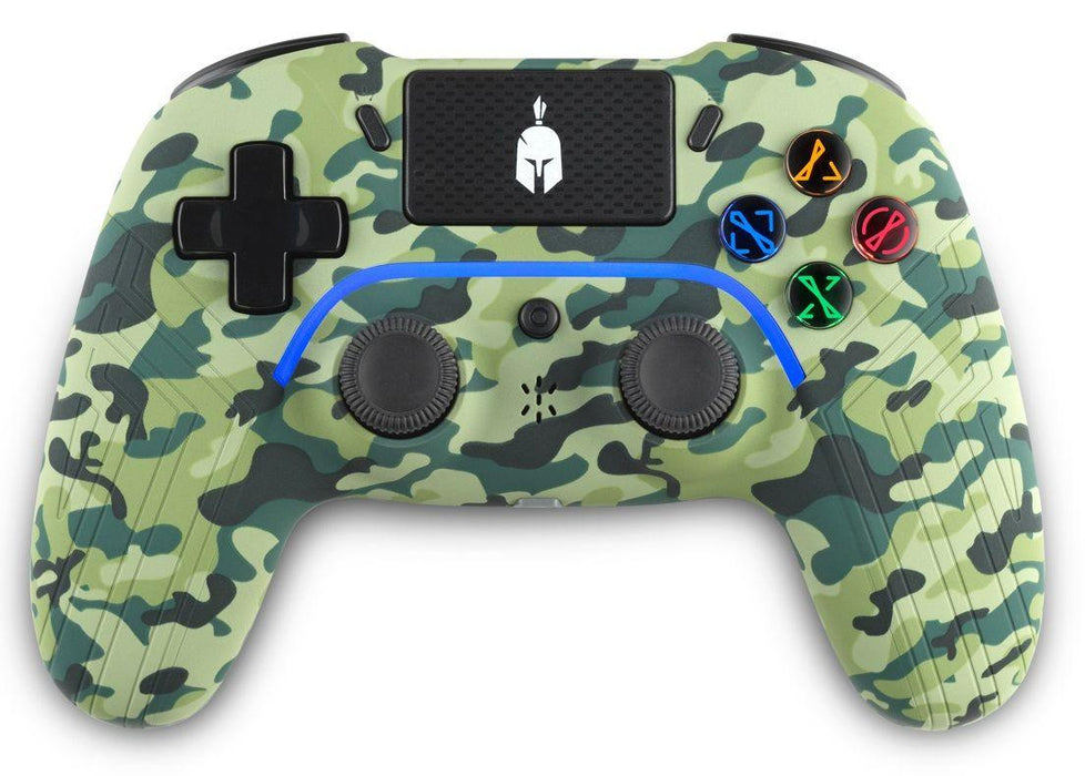 Spartan Gear Aspis 4 Wireless Gamepad, for PC and PS4, Green Camo