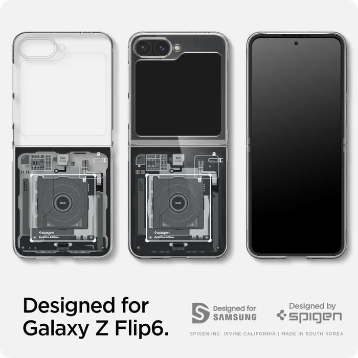 Spigen Airskin Case for Samsung Galaxy Z Flip 6 - Dark Gray (Zero One Pattern) - Cell phone cases and covers<<<HurtelXML
