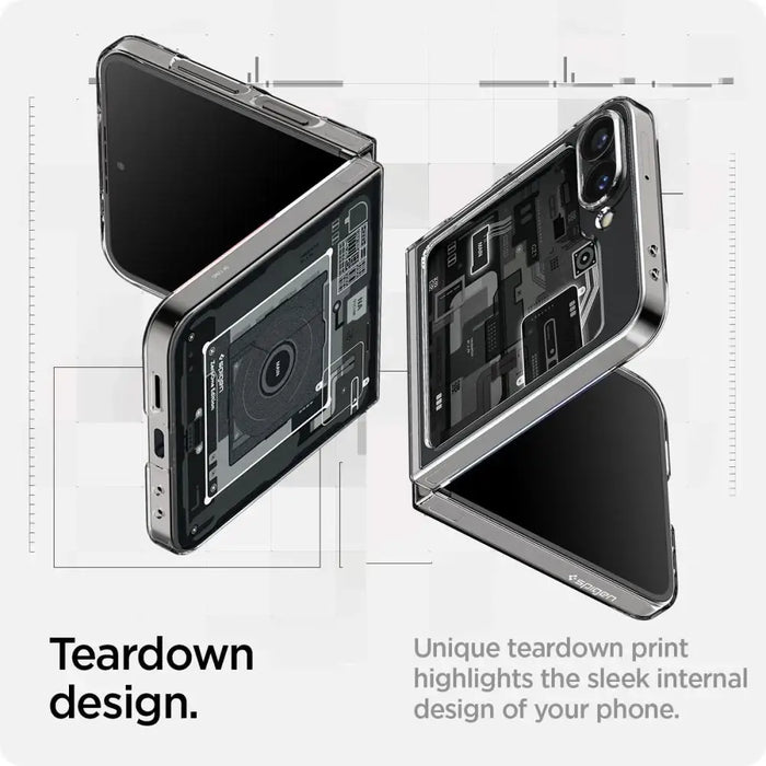 Spigen Airskin Case for Samsung Galaxy Z Flip 6 - Dark Gray (Zero One Pattern) - Cell phone cases and covers<<<HurtelXML