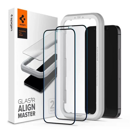 Spigen ALM Glass FC Tempered Glass for iPhone 12 / iPhone 12 Pro - Black 2 pcs. - Cell phone tempered glass<<<HurtelXML