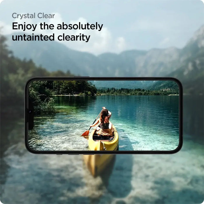 Spigen ALM Glass FC Tempered Glass for iPhone 13 / 13 Pro / 14 / 16e - Black 2 pcs. - Cell phone tempered