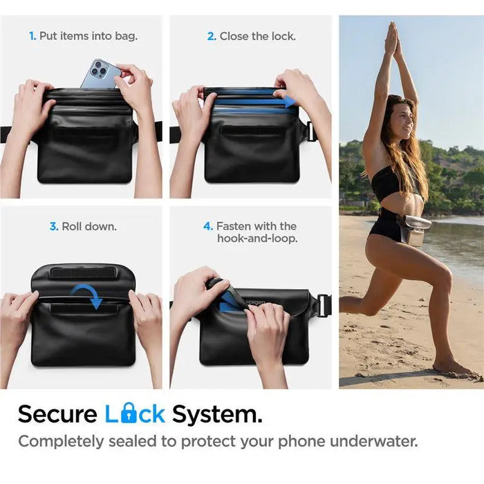 Spigen Aqua Shield A620 Waterproof Hip Bag IPX8 - Black - Other cell phone equipment<<<HurtelXML