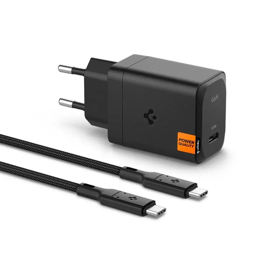 Spigen ArcStation Pro Charger + USB-C 65-W Cable - Black - Cell phone USB charger<<<HurtelXML