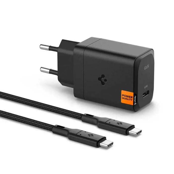 Spigen ArcStation Pro Charger + USB-C 65-W Cable - Black - Cell phone USB charger<<<HurtelXML