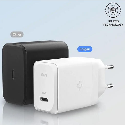 Spigen ArcStation Pro Charger + USB-C 65W Cable - White - Cell phone USB charger<<<HurtelXML