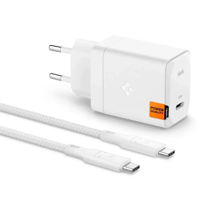 Spigen ArcStation Pro Charger + USB-C 65W Cable - White - Cell phone USB charger<<<HurtelXML