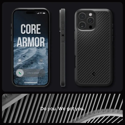 Spigen Core Armor iPhone 16 Pro Case - Matte Black - Cell phone cases and covers<<<HurtelXML