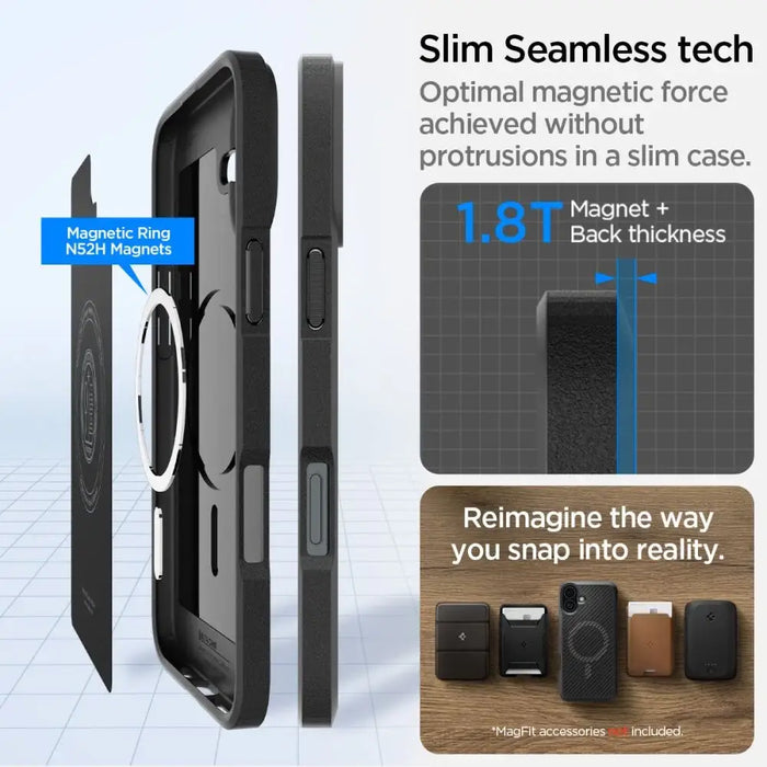 Spigen Core Armor Mag Case with MagSafe for iPhone 16 - Matte Black - Cell phone cases and covers<<<HurtelXML