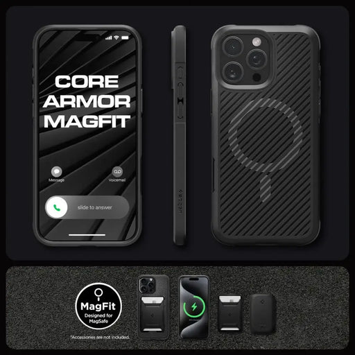 Spigen Core Armor Mag Case with MagSafe for iPhone 16 Pro Max - Matte Black - Cell phone cases and covers<<<HurtelXML