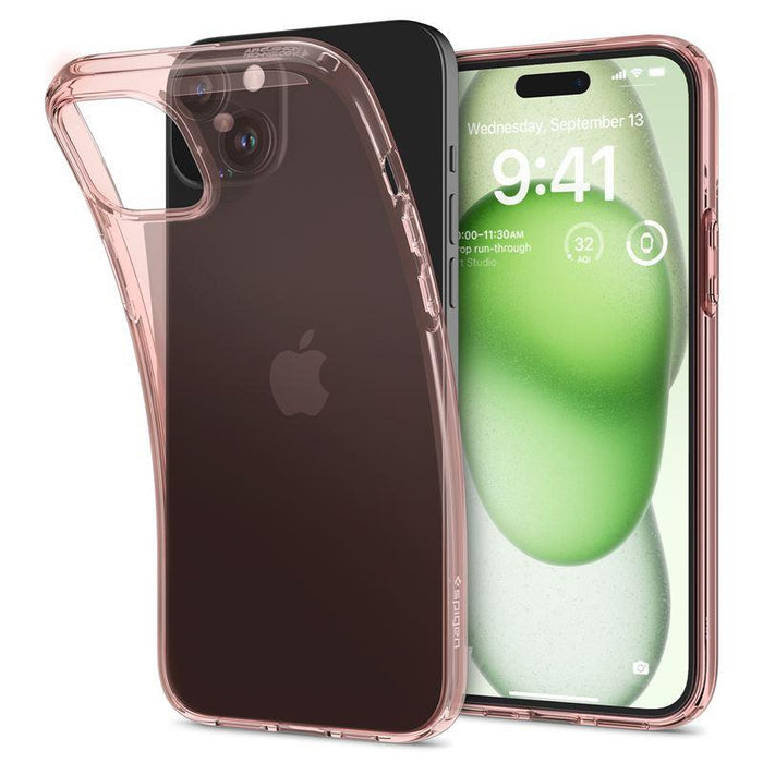 Spigen Crystal Flex iPhone 15 Plus Case - Pink/Transparent - Cell phone cases and covers<<<HurtelXML