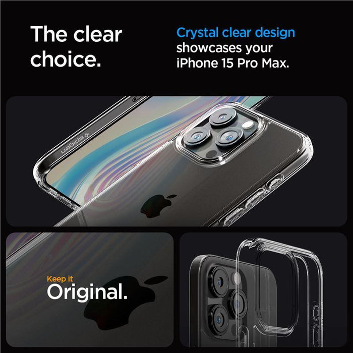 Spigen Crystal Hybrid Case for iPhone 15 Pro Max - Clear - Cell phone cases and covers<<<HurtelXML