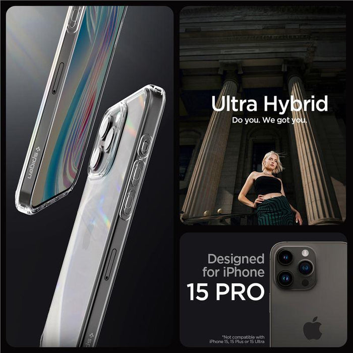 Spigen Crystal Hybrid iPhone 15 Pro Case - Clear - Cell phone cases and covers<<<HurtelXML