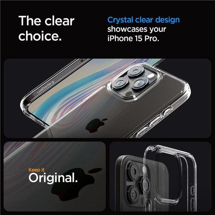 Spigen Crystal Hybrid iPhone 15 Pro Case - Clear - Cell phone cases and covers<<<HurtelXML