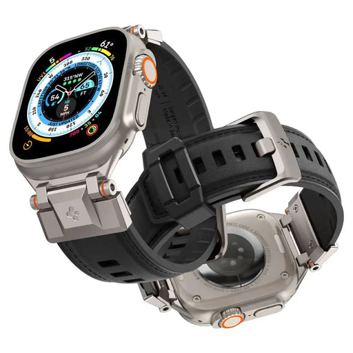 Spigen Durapro Armor PU Strap for Apple Watch 4/5/6/7/8/9/SE/Ultra 1/2 (42 / 44 / 45 / 49 mm) - Black - Other cell