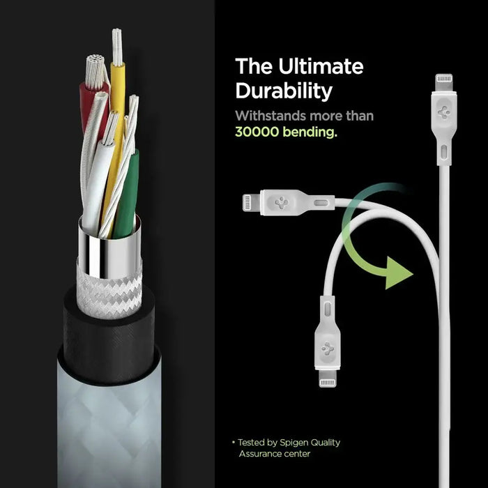 Spigen DuraSync MFi USB-C / Lightning Cable 2-Pack 100cm - White - Cables and tapes<<<HurtelXML