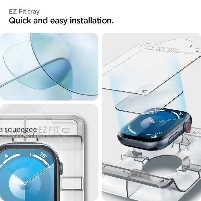 Spigen Elite Shield ”EZ FIT” Hybrid Glass 2-PACK for Apple Watch 10 (42MM) - Clear - Cell phone tempered