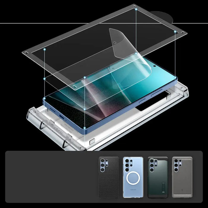 Spigen Elite Shield EZ FIT Hybrid Glass for Samsung Galaxy S25 Ultra - Transparent - Cell phone tempered